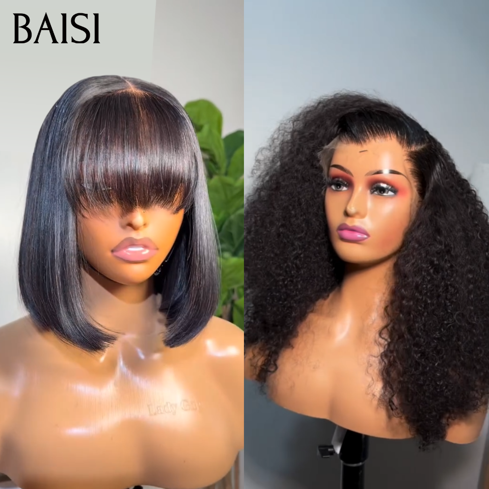 BAISI promo Lot de Perruques en Gros Achetez 2 = Gagner 3 Très Bonne Qualité Différentes Modèles Différents Styles en 100% Cheveux Humains