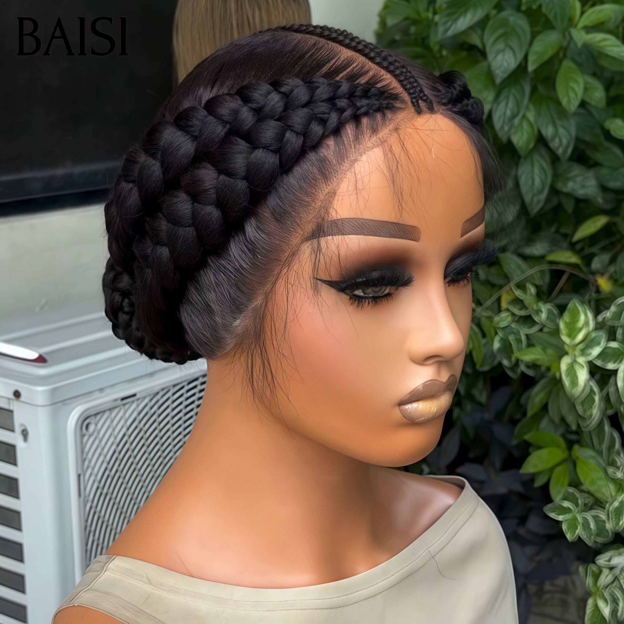 BAISI Perruques Full Lace Natte Promo 139€ 100% comme indiqué sur la photo NOIR Élégant et stylé En cheveux humains