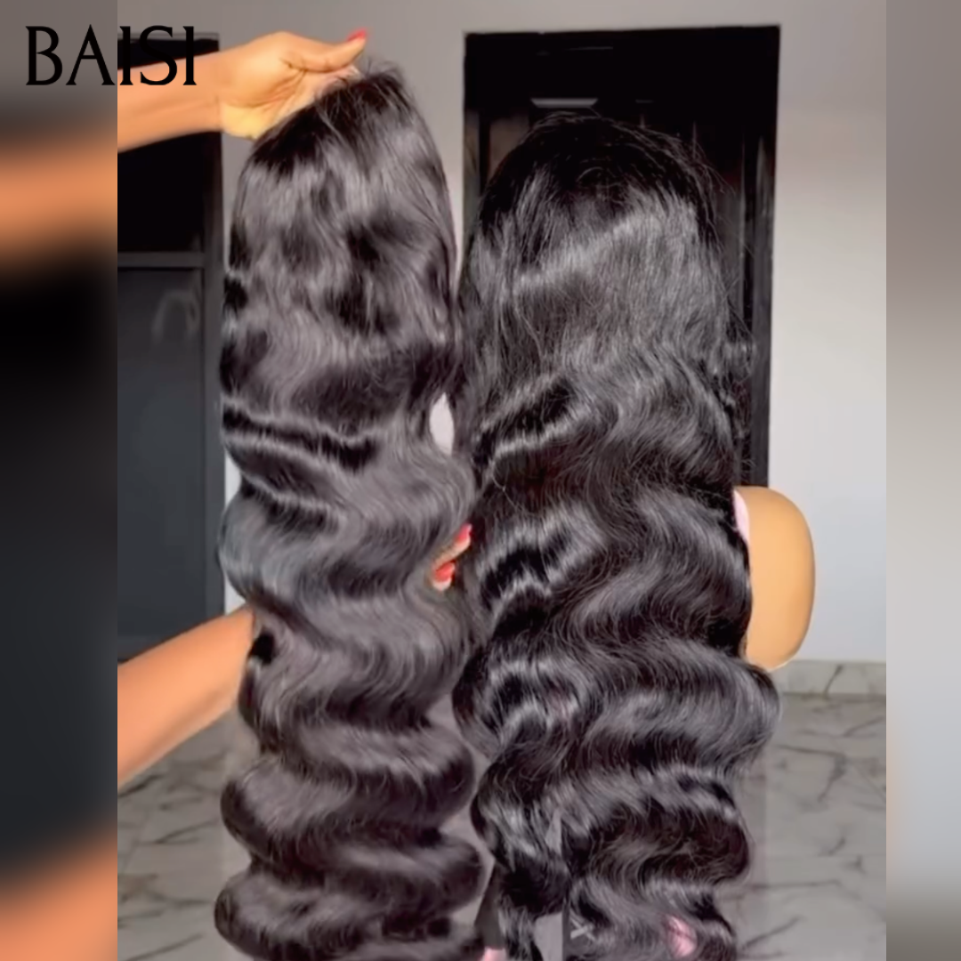 BAISI Acquista almeno 2 parrucche al prezzo di fabbrica fornitore 13x6 Lace Frontal Parrucca body wave in 100% Raw Hair (non serve codice)