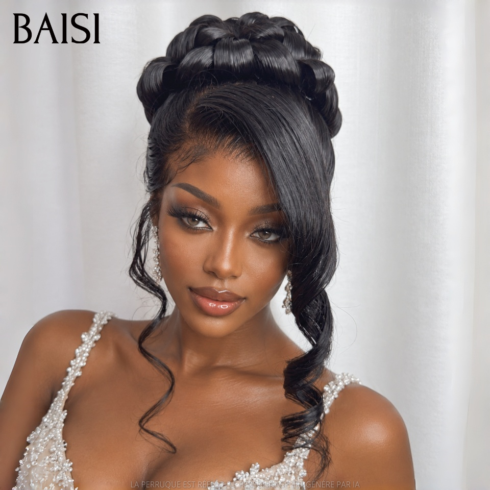 BAISI 13x4 Lace Perruques Mariage Prête à porter 288€ Coiffure de luxe Carmella chignon et personalisation comme sur la vidéo 100% identique pour mariage ou événement spécial