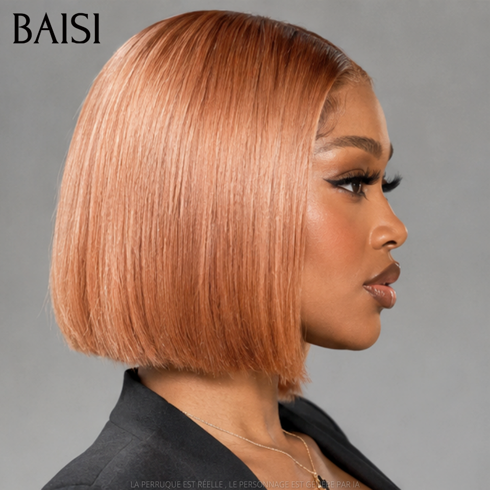 BAISI 6 Perruques 366€ 8 pouce 2X6 lace de luxe 100% Vietnam hair BOB Lisse 6 Couleurs NOIR ou 1BT99J ou 1BT4# ou P4/27# ou 4# ou 1BT30# ou en 100% Cheveux Humains BS65