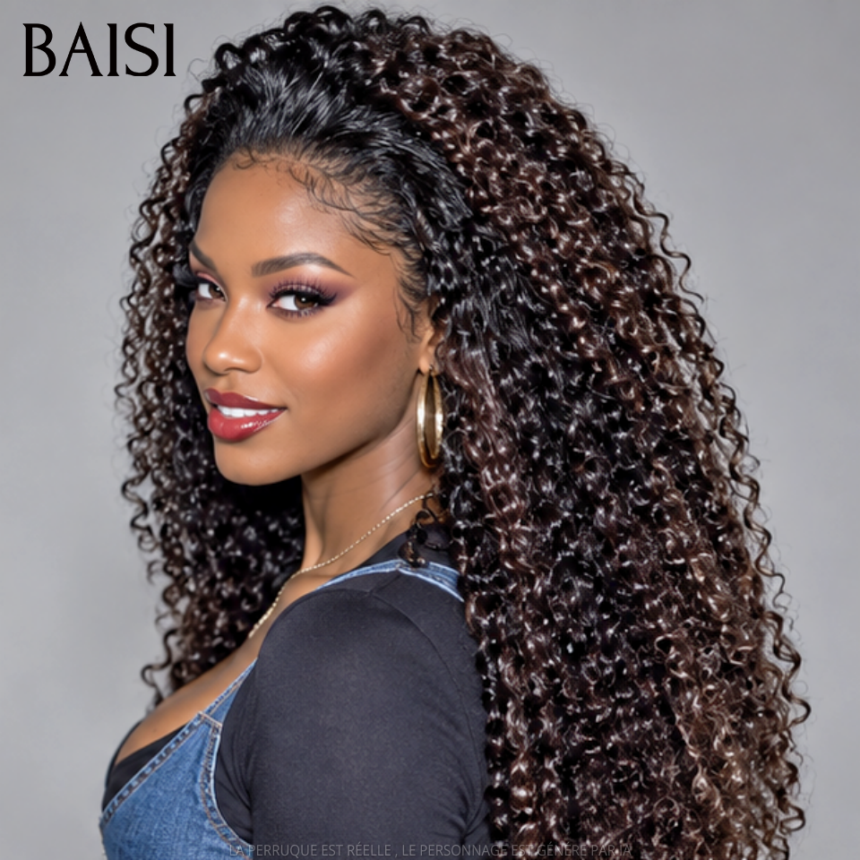 BAISI 13x4 Lace Frontal Perruque Body Wave Marron 30 Pouce Sans Colle Lace déjà couper Facile à Porter En 100% Cheveux Humains