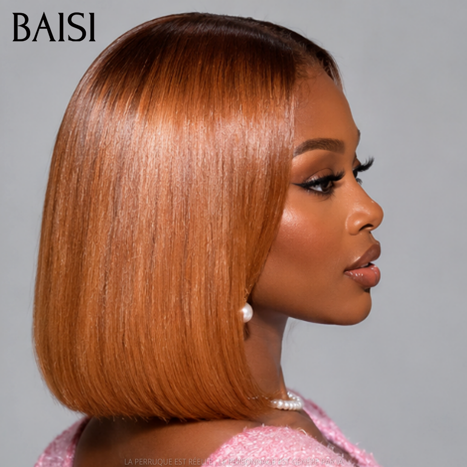 BAISI 2x6 Lace closure Perruque Lisse DE luxe Bob 100% Vietname Hair Couleurs Marron SDD BONE STRAIGHT En 100% Vrais Cheveux Humains
