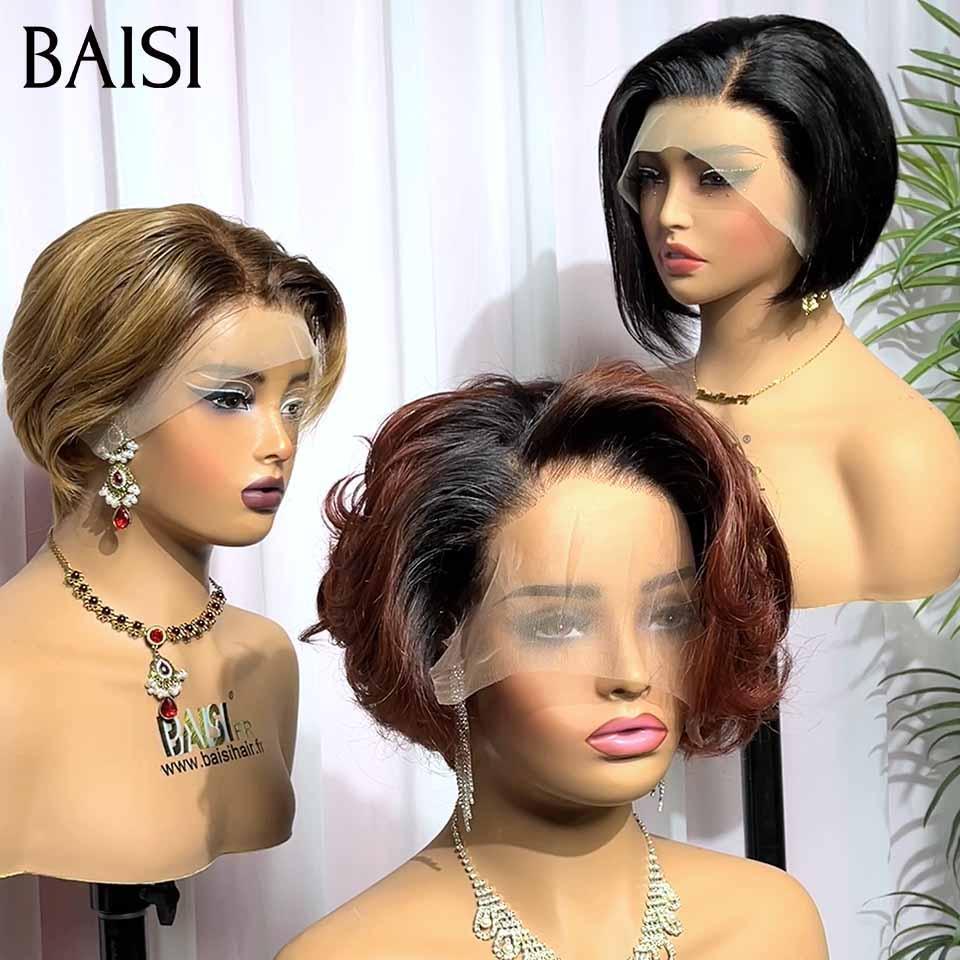 BAISI 3 Perruques pixie 13X4 lace 166€ Réduction avec code promo en 100% vrais cheveux humains