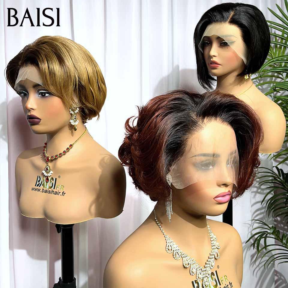 BAISI 3 Perruques pixie 13X4 lace 166€ Réduction avec code promo en 100% vrais cheveux humains