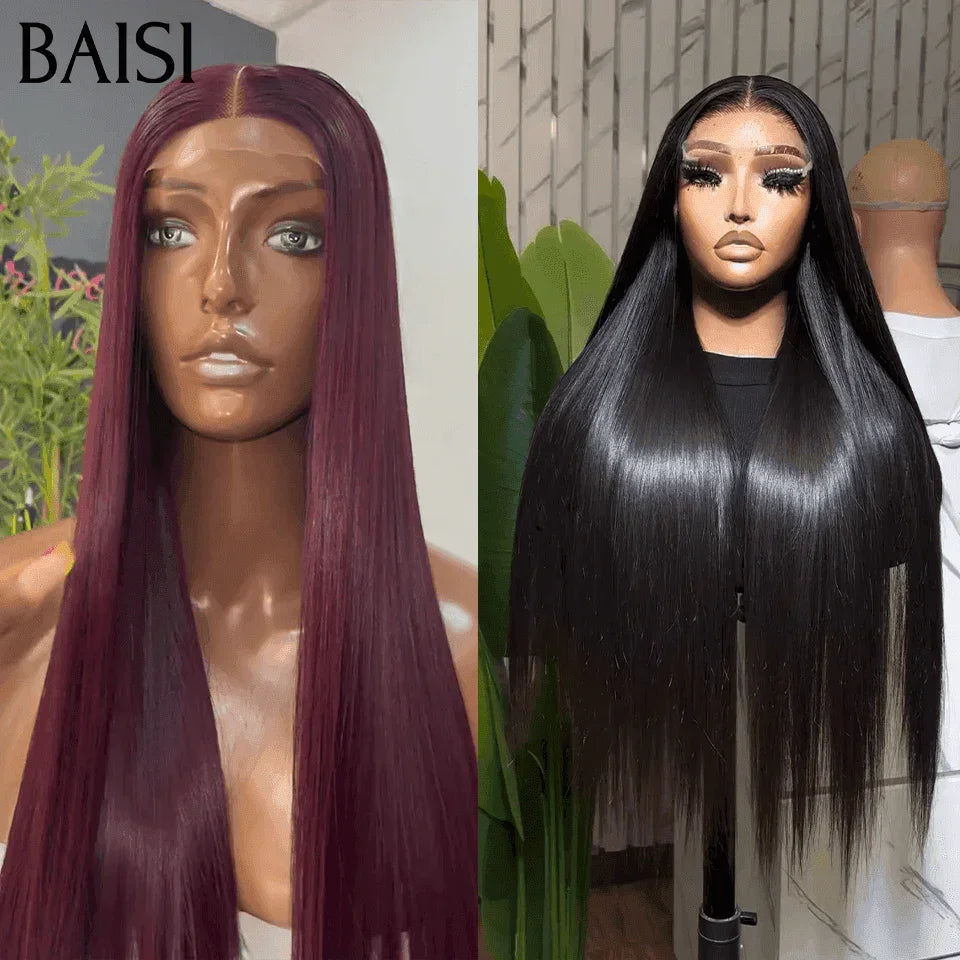 BAISI 2 parrucche 100% Vietnam Hair 4X4 lace Liscio nero e 99J# di lusso metà prezzo 259€ 250% densità in 100% capelli umani MP50