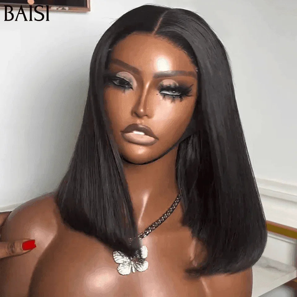 BAISI vendita flash 3 parrucche 239€ 2X6 lace Liscio NERO e 2X6 lace Arancione mix e riccio boucle wave 12 Pollici in 100% capelli umani veri