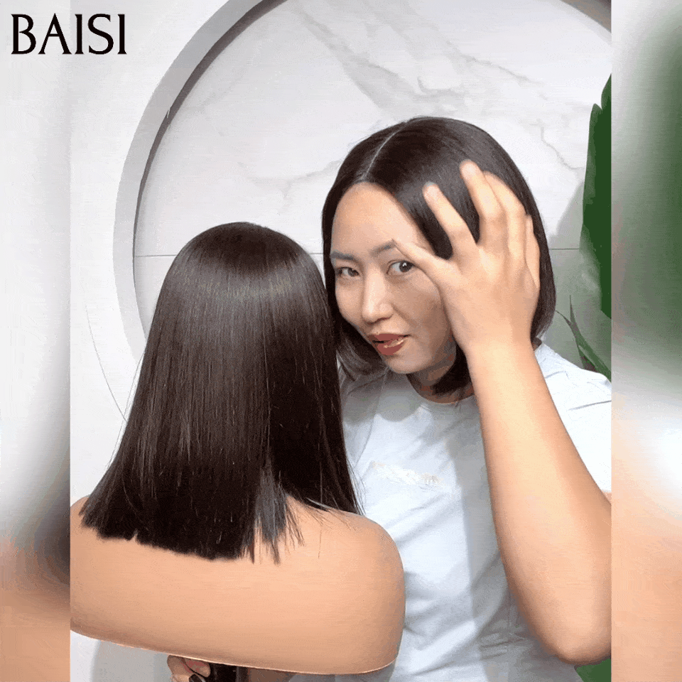 BAISI 2X6 lace 2 bobs 8 pouce et 12 pouce en 100% vrais cheveux humains