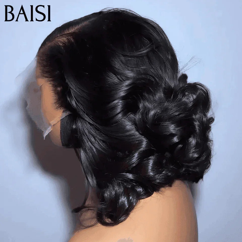 BAISI Perruque 13X4 BOB Egg Curls Raie sur le côté NOIR 78€ en 100% Cheveux Humains FR38