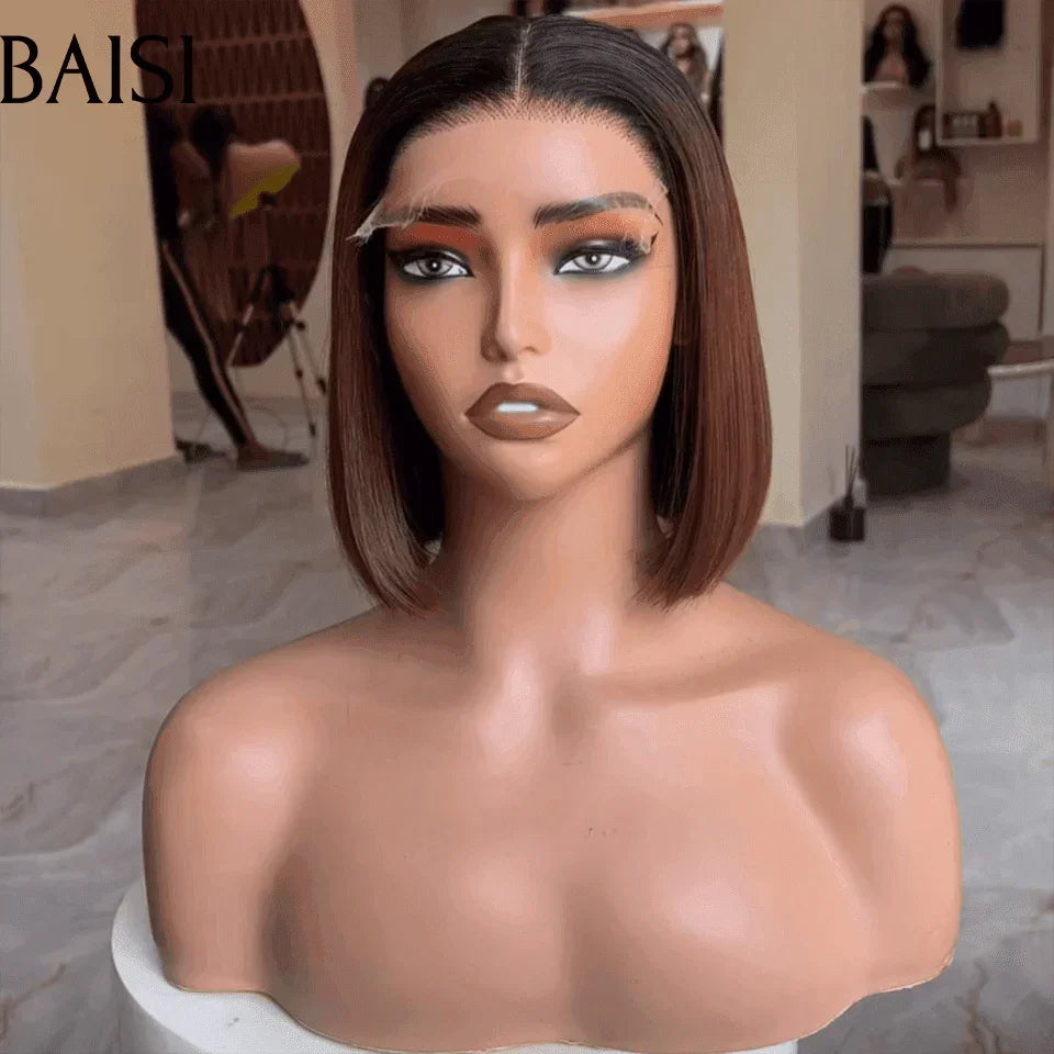 BAISI 2 Bob wigs 149€ 4X4 lace brown and 2X6 black in 100% real human hair
