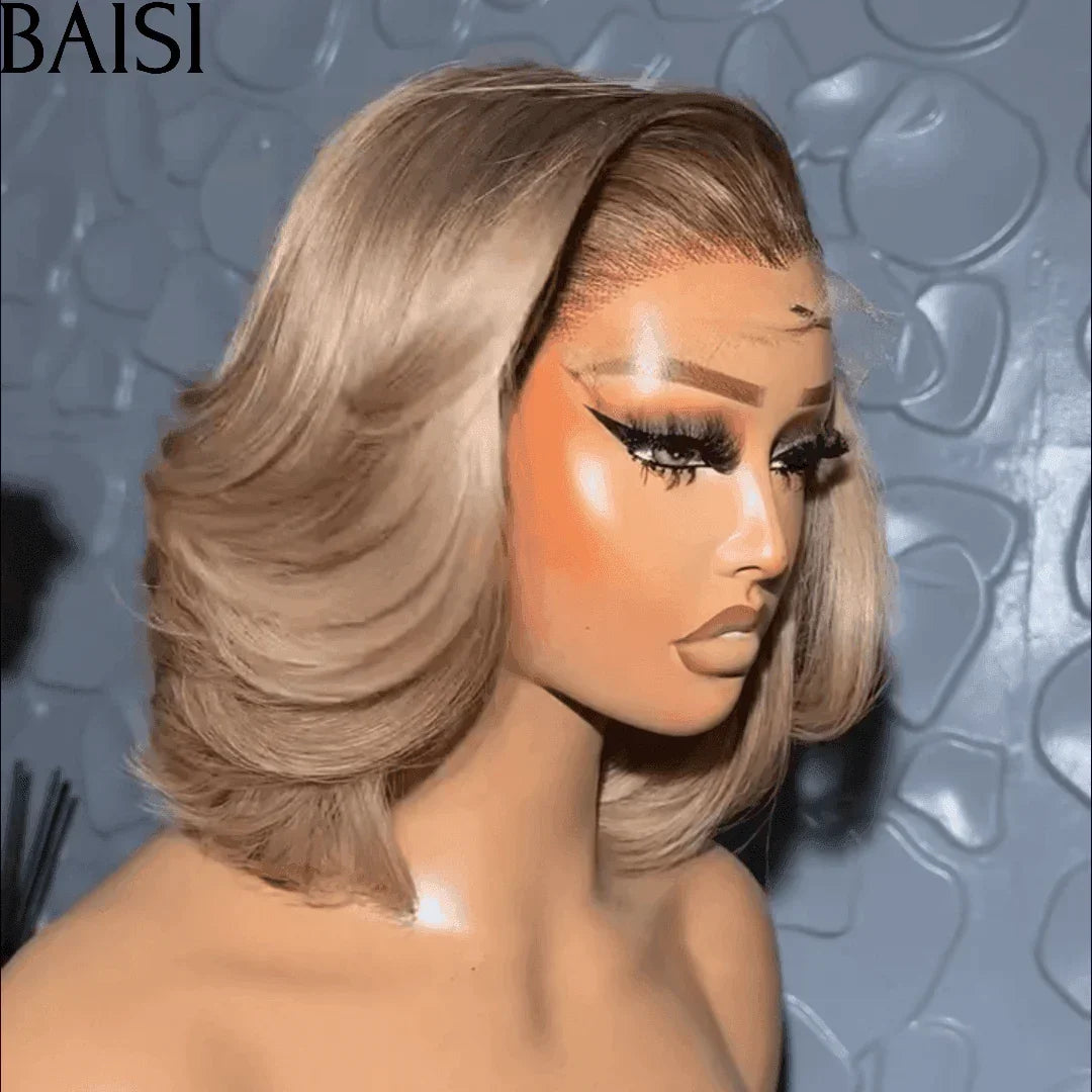BAISI 4x4 Bob wig 10 Inches €119 CURLS in personalized color over 20 years of use in 100% Raw Hair BS65