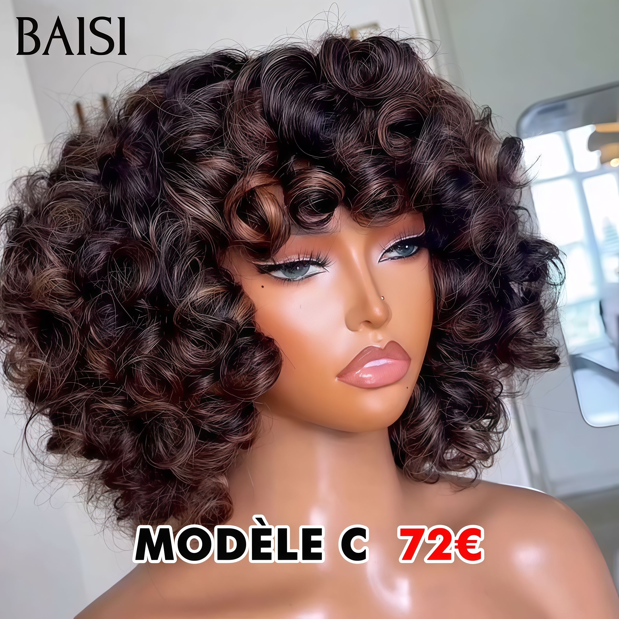 BAISI Nouvelle Arrivée Perruques 3 styles de perruques différents Notre USINE en PROMO En 100% cheveux humains