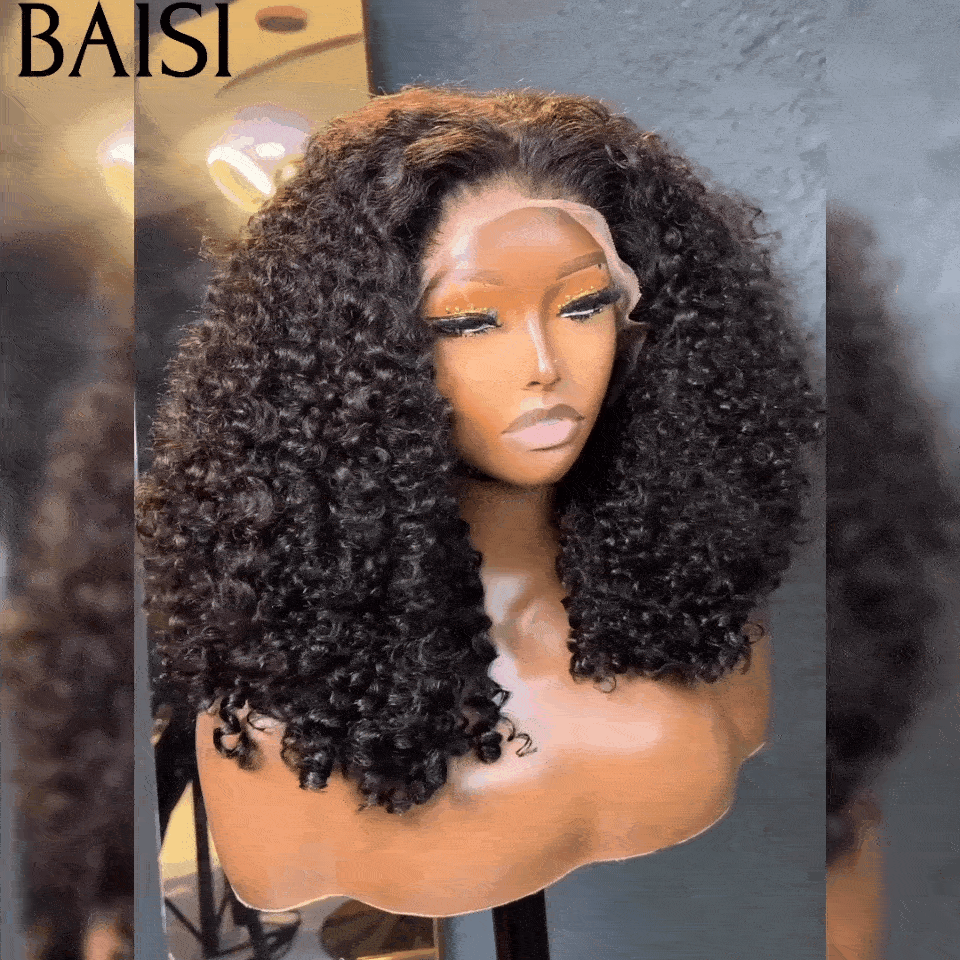 BAISI Volume de 300% T PART LACE PERRUQUE BOUCLÉE CURLY 139€ EN Noir 100% CHEVEUX HUMAINS FR38