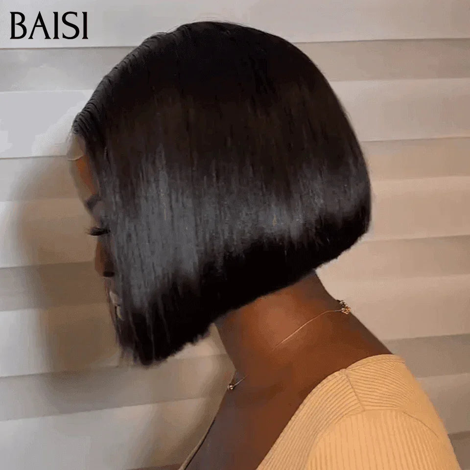 BAISI 4X4 lace closure Lisse Bob 10 pouce 78€ ou Perruque conbinée 2 perruques 140€ 2X6 lisse noir ou 4X4 lisse Mixte en 100% cheveux humains