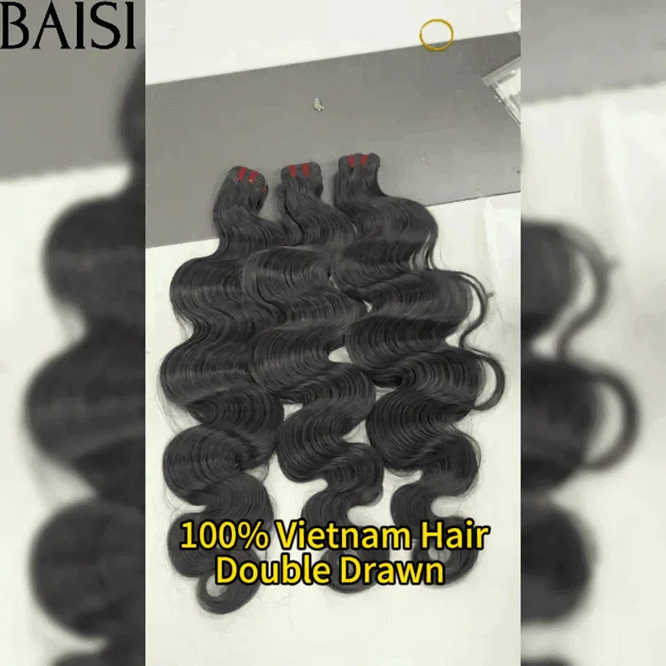 BAISI 20AAA Grade 3 Boules de Luxe Haute Qualité Tissages Vietnam Hair Double Drawn Cheveux Vierges BODY wave en 100% Cheveux Humains
