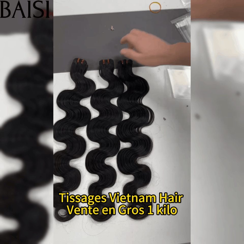 BAISI 20AAA Grade 10 Boules de Luxe Haute Qualité Tissages Vietnam Hair Double Drawn Cheveux Vierges Body wave en 100% Cheveux Humains MP50