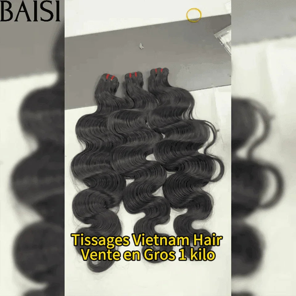 BAISI 20AAA Grade 10 Boules de Luxe Haute Qualité Tissages Vietnam Hair Double Drawn Cheveux Vierges Body wave en 100% Cheveux Humains MP50