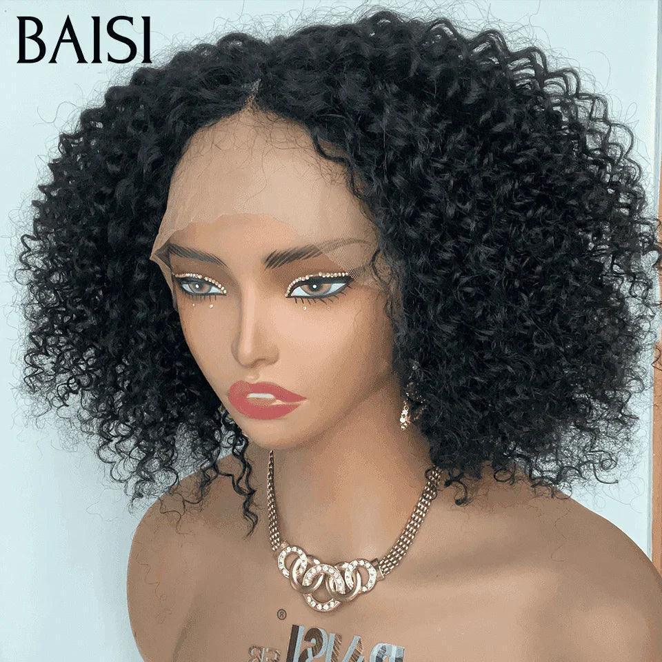 BAISI 13X4 Lace Perruque curly Wave noir 10 Pouces 66€ en 100% vrais cheveux humains BS65