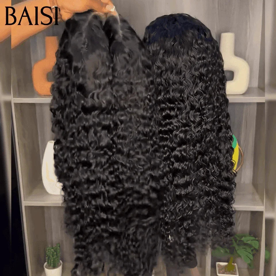 Parrucca BAISI 4X4 Chiusura Troppo Lunga Onda Profonda 100% Capelli Umani