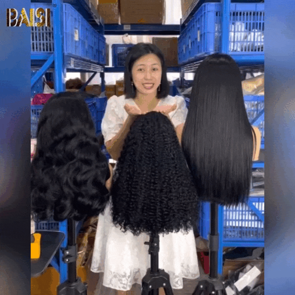 BAISI 13X4 Perruques de Luxe Body Wave A1 Fabriquées par les cheveux double drawn mèches vièges volume 250% densité plus de 20 ans d' utilisations