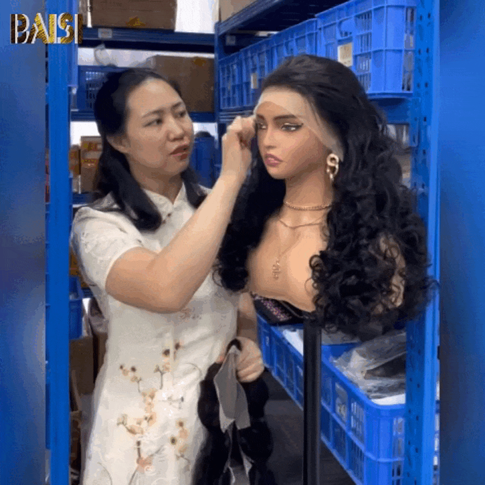 BAISI 13X4 Perucas de Luxo Body Wave 24 polegadas A1, feitas com cabelo double drawn, madeixas virgens, volume Vietnam Hair, 300% de densidade, mais de 20 anos de uso
