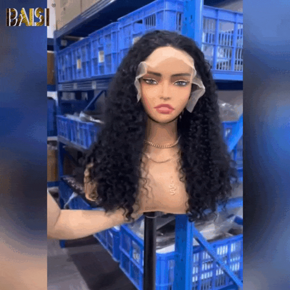BAISI 13X4 Perucas Lace Frontal Deep Wave A1, feitas com cabelo double drawn, madeixas virgens, mais de 20 anos de utilização