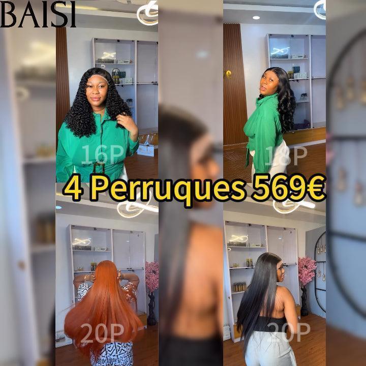 BAISI HAIR FR 4 Perucas Venda por Grosso em cor laranja ou PRETO Desconto Extra ao Preço de Fábrica 4 Perucas 569€