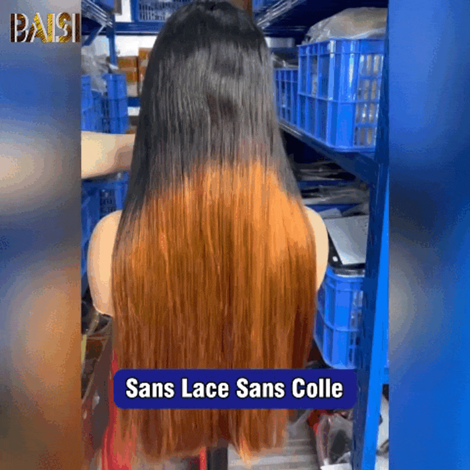 BAISI 2X6 Parrucche di Lusso Lisce senza colla colore Marrone e Nero 1BT30# A1 Realizzate con capelli double drawn ciocche vergini volume 300% densità oltre 20 anni di utilizzo B