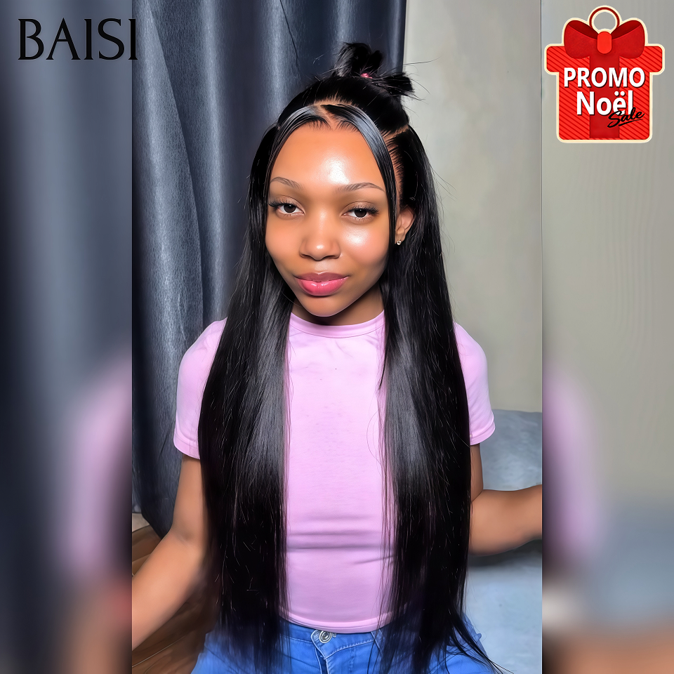 BAISI 13X6 Luxury Wigs High Quality Straight 18 inches 250% density A2 Made by double drawn B hair