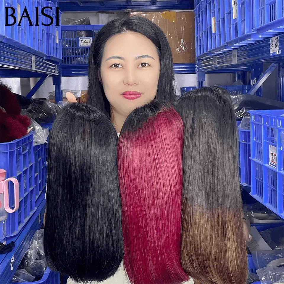 BAISI 3 Perruques 215€ 10 pouce 2X6 lace de luxe 100% Vietnam hair BOB Lisse 3 Couleurs NOIR ou 1BT99J ou 1BT4# en 100% Cheveux Humains FR38