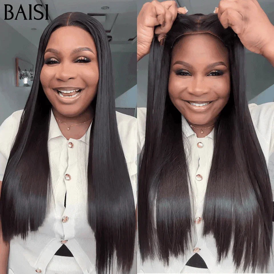 BAISI 13X4 Parrucche di lusso SDD BONE STRAIGHT 100% Vietnam Capelli lisci A1 Realizzati con capelli vergini a doppia trafilatura volume 250% densità più di 20 anni di utilizzo