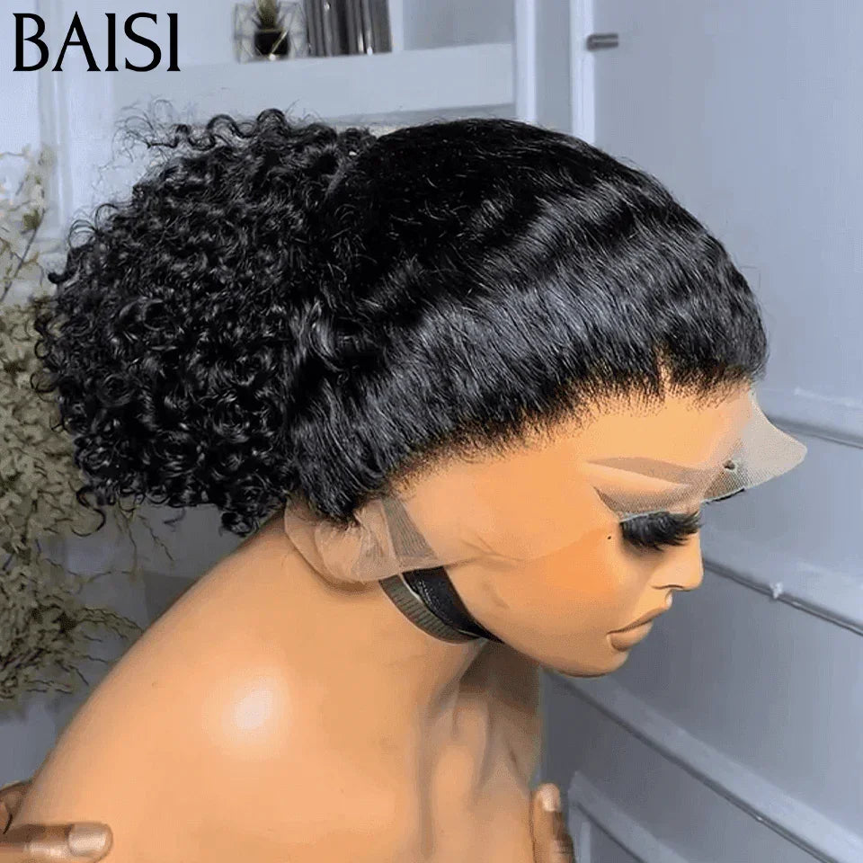 Parrucca BAISI Upgrade Cinturino invisibile 360 Onda riccia frontale Frontale in pizzo 360 invisibile e regolabile Pre-pizzicato Nessuna colla necessaria Densità del 250% in capelli grezzi al 100% Pizzo già tagliato