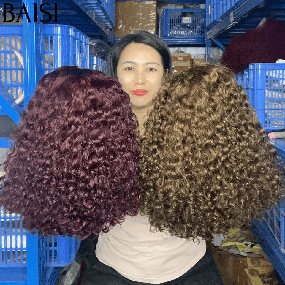 BAISI vendita lampo 2 parrucche 150€ 4X4 lace 250% densità water wave in 100% capelli umani veri