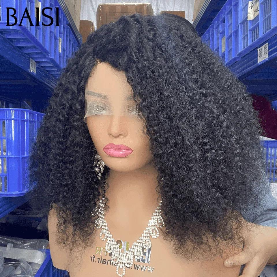 BAISI Noël PROMO Mixte Curly 10 Pouces 75€ ou T PART LACE PERRUQUE BOUCLÉE CURLY 100€ Moitié Prix 18 Pouces300% Densité EN 100% CHEVEUX HUMAINS EN COULEUR NOIR MP50