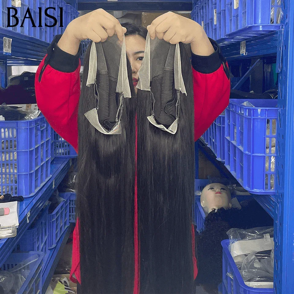 BAISI SDD 100% Vietnam Hair 13X4 Perruques de Luxe 32 Pouces Lisse A1 Fabriquées par les cheveux double drawn mèches vièges volume 250% densité plus de 20 ans d' utilisations BS65