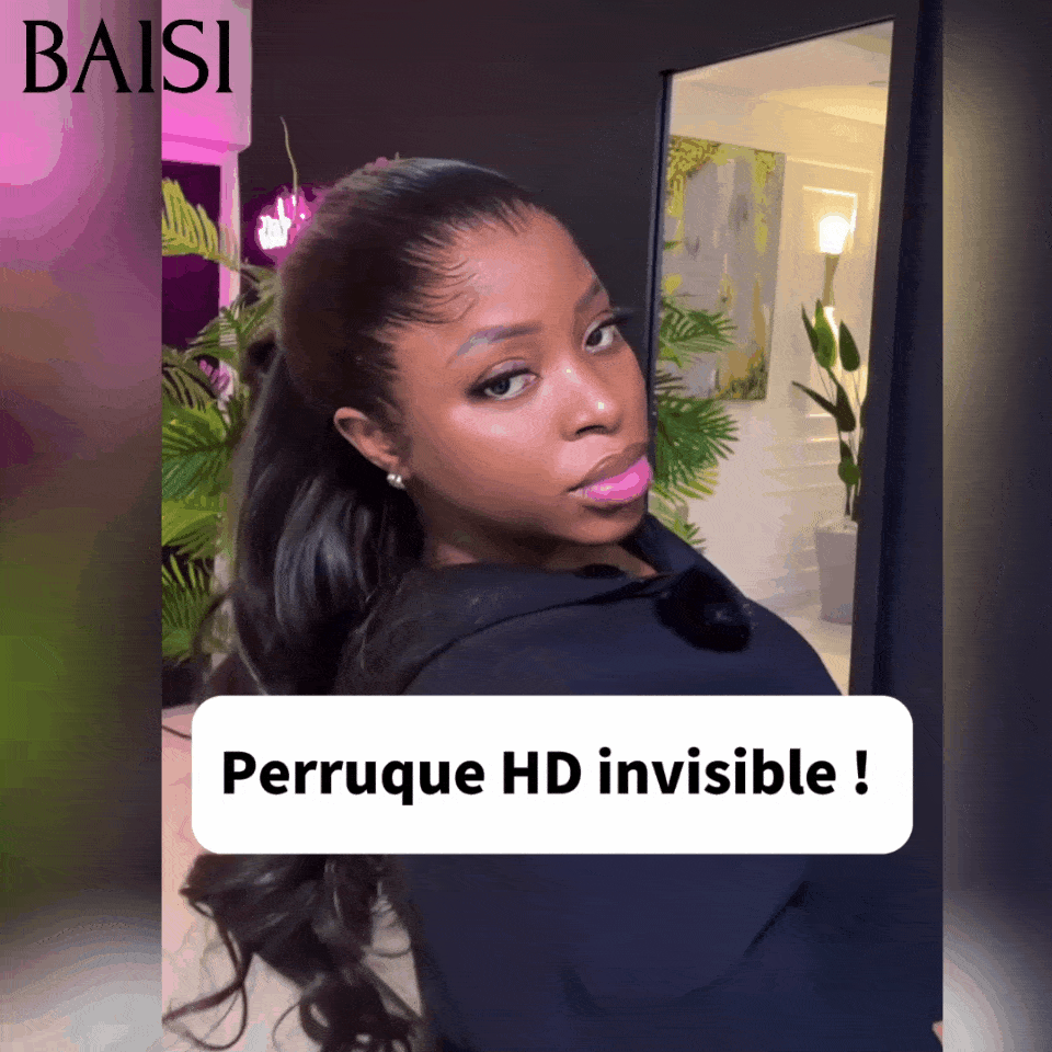 BAISI Peruca Invisível HD Lace 13x6 Body Wave Preta Cabelo Vietnamita de Luxo 100% 300% Densidade Mais de 20 Anos de Utilização em 100% Cabelo Humano