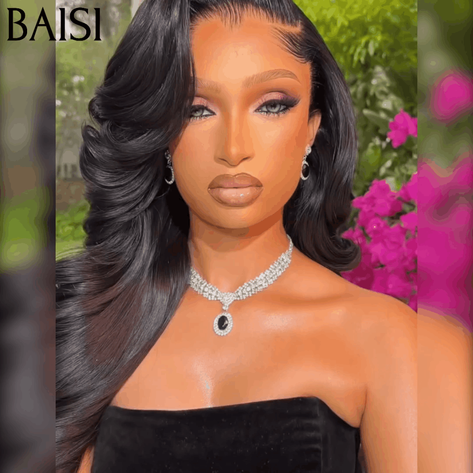 BAISI 13X4 Perruques de Luxe 100% Vietnam Hair Body wave A1 Fabriquées par les cheveux double drawn mèches vièges volume 250% densité plus de 20 ans d' utilisations