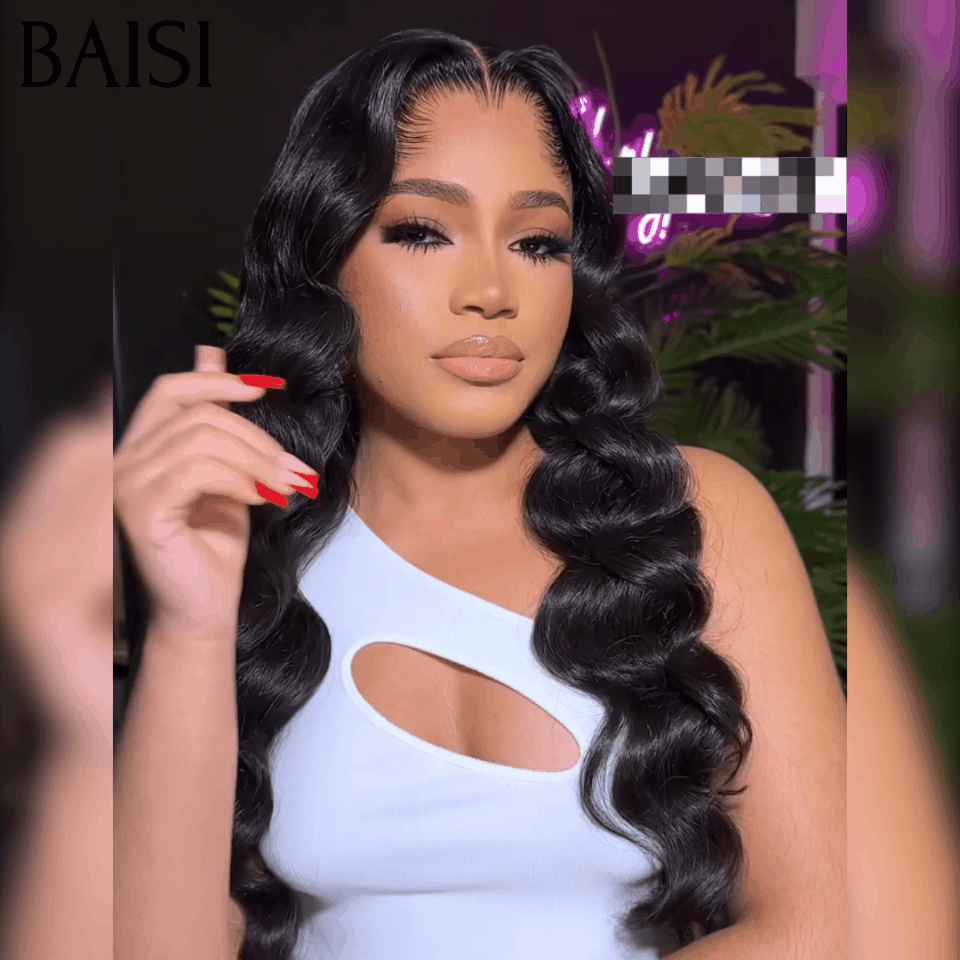 BAISI PerruqueEn 13X4 Lace Frontal Naturelle Wave En 100% Cheveux Humains De Bonne Qualité