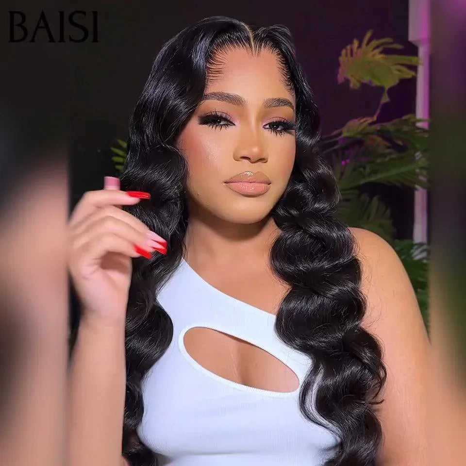BAISI PerruqueEn 13X4 Lace Frontal Naturelle Wave En 100% Cheveux Humains De Bonne Qualité