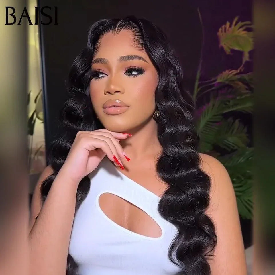 BAISI PerruqueEn 13X4 Lace Frontal Naturelle Wave En 100% Cheveux Humains De Bonne Qualité