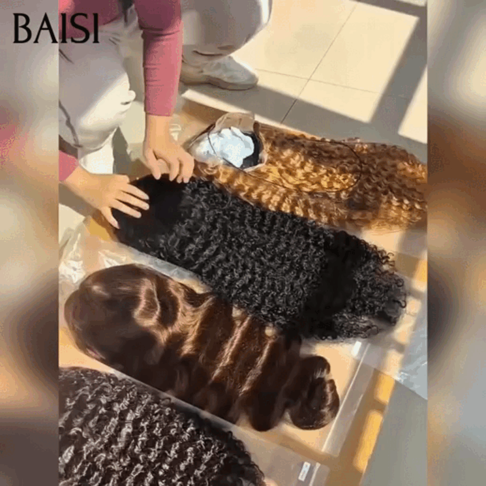 BAISI Perruque 13x4 lace frontal BOB curl wave 14 pouces 75€ ou 20 Pouces 120€ en 100% Cheveux Humains