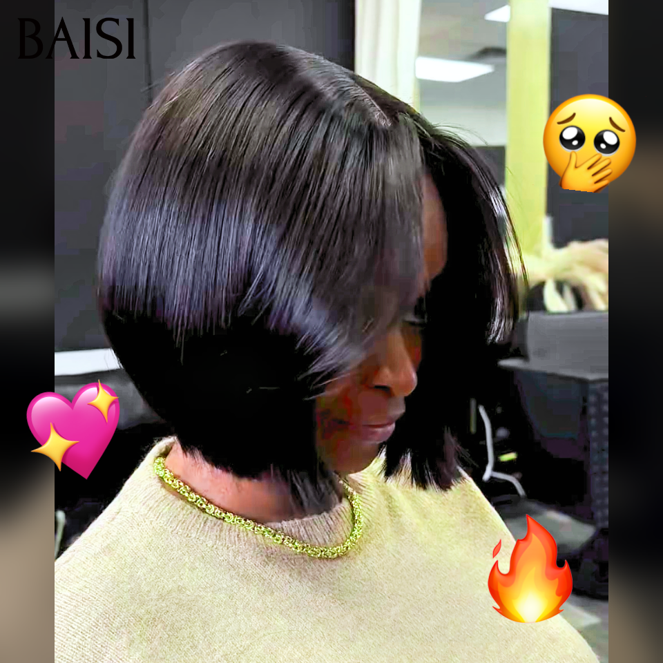 BAISI 2X6 lace closure perruque Lisse Haute Qualité NOIR Moitié prix 250% Densité SDD BONE Straight 100% Vietnam Hair en France
