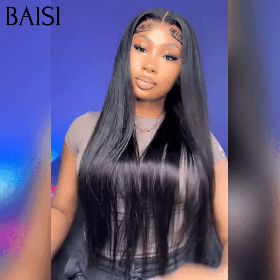 BAISI 13x6 Peruca Frontal Lisa de Alta Gama 200% Densidade PRETO 1B# Entrega em 48h IVA 0€ Em 100% Raw Hair