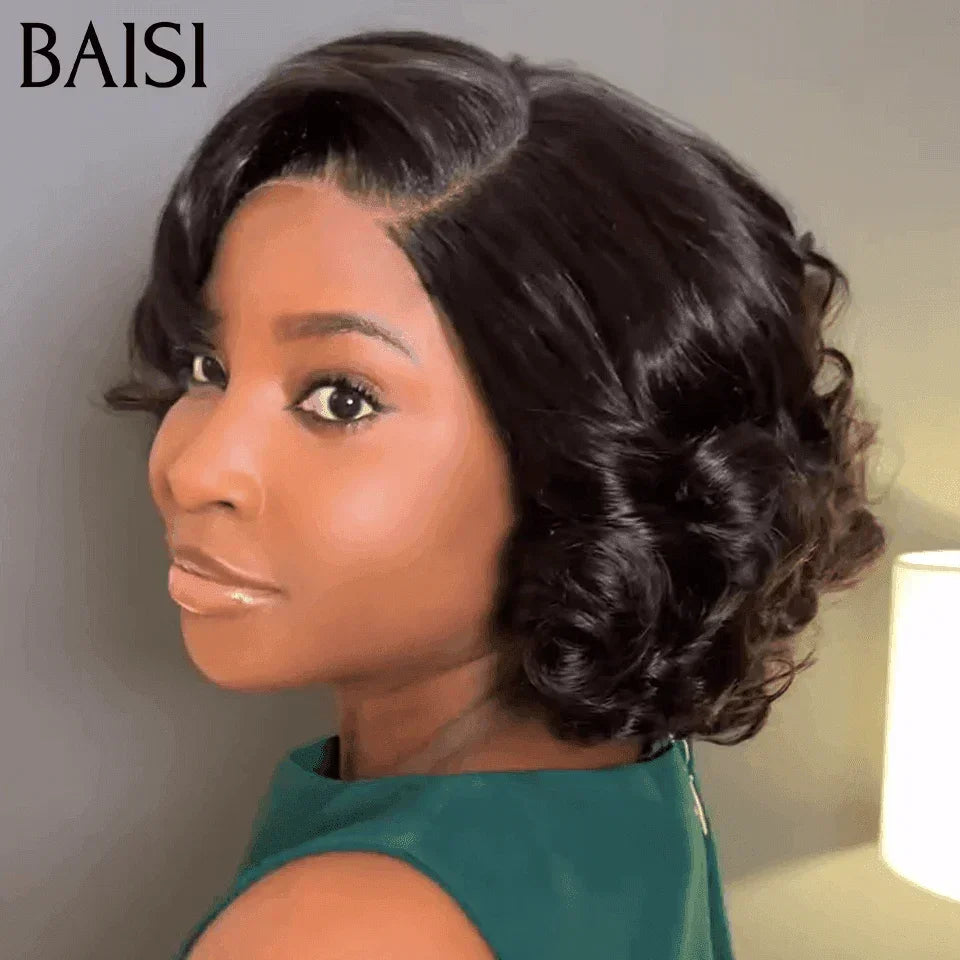 BAISI 13X4 Lace Custom Wig With Side Parting In Natural Color