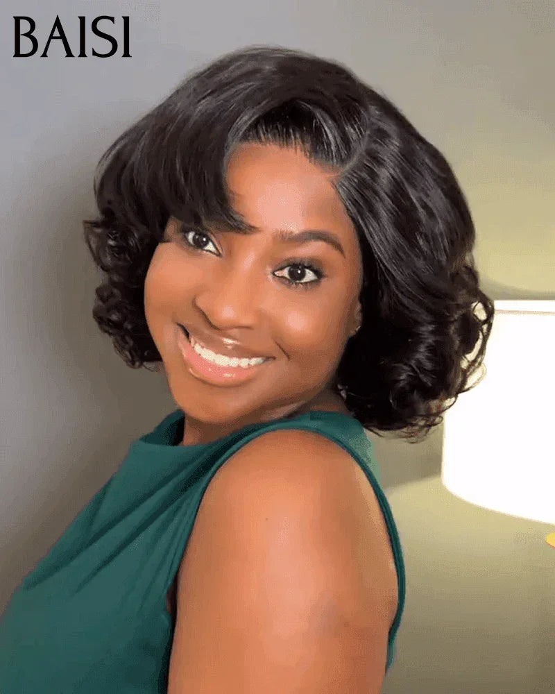 BAISI 13X4 Lace Custom Wig With Side Parting In Natural Color