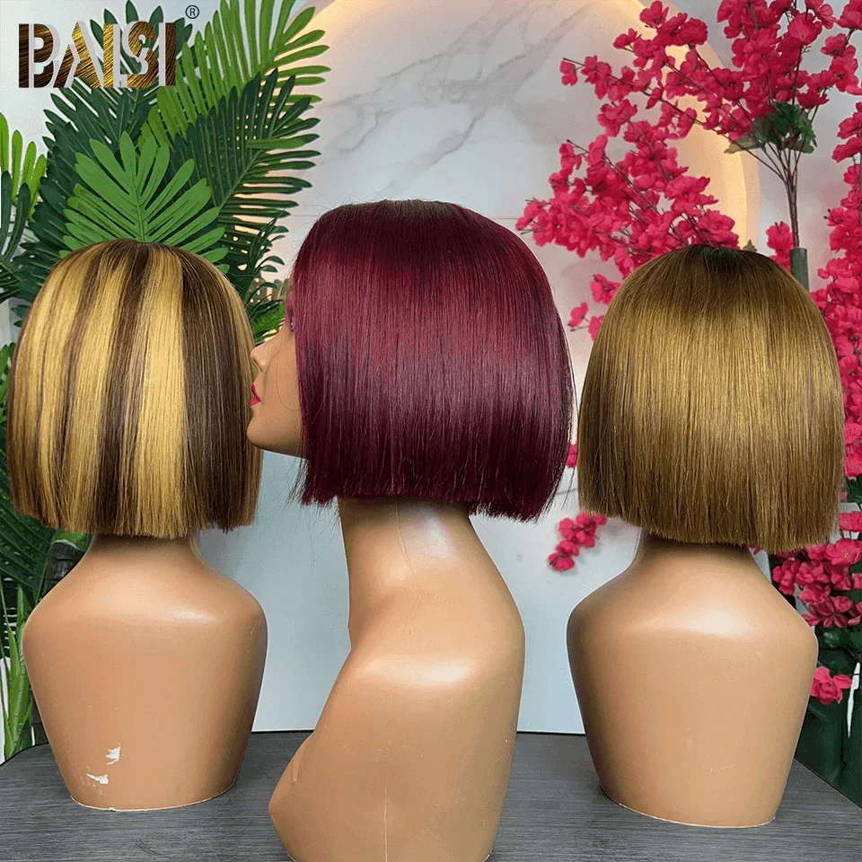 txt
BAISI 3 perucas bob liso para revenda 200€ 2X6 lace 8 polegadas em cor Bordeaux 99J# ou castanho 4/27# ou mel 1BT30# de luxo, densidade 250% em 100% cabelo humano verdadeiro FR38