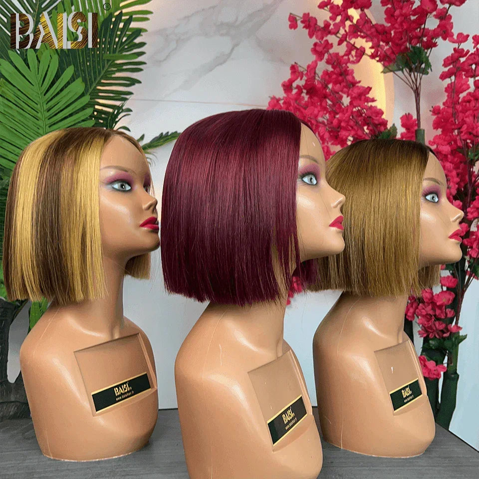 txt
BAISI 3 perucas bob liso para revenda 200€ 2X6 lace 8 polegadas em cor Bordeaux 99J# ou castanho 4/27# ou mel 1BT30# de luxo, densidade 250% em 100% cabelo humano verdadeiro FR38