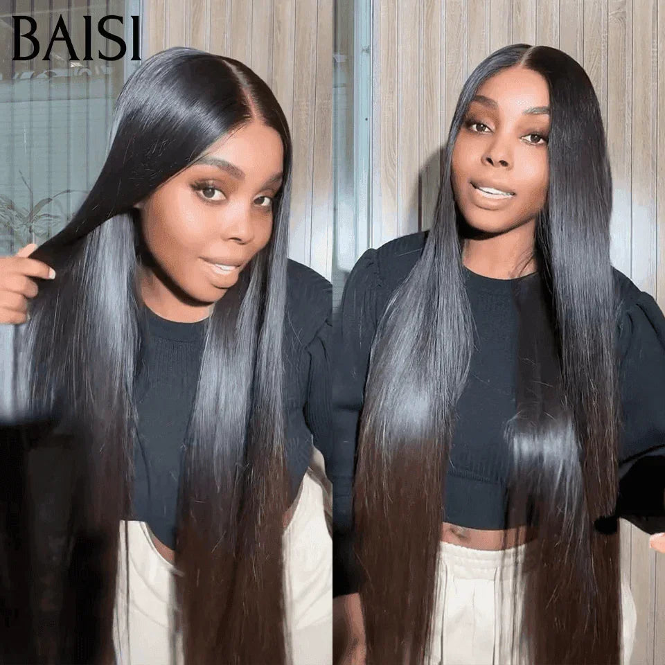 BAISI 100% Viêtnam Hair 2X6 lace 360€ de luxe Perruque Naturelle Lisse BONE Straight 32 Pouces 250% Densité en 100% Cheveux humains BS65