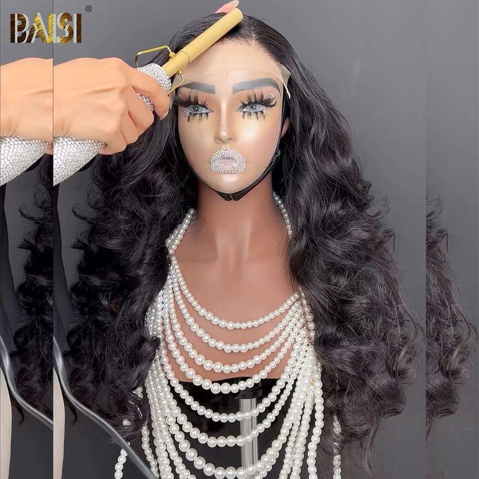 BAISI 13X6 lace frontal Perruque Body Wave 16 Pouces 119€ ou Lisse 20 Pouces 175€ en Couleur noir En 100% Vrais Cheveux Humais Code : BS120