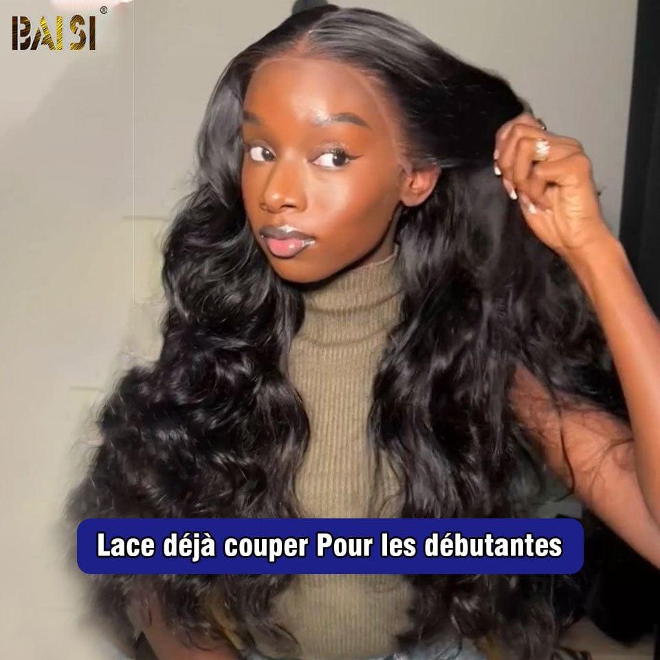 BAISI 13X4 Perruque Body wave Pré-plucked lace invisible frontale pré-épillées résultat impeccable 100% vrais cheveux humains 4C